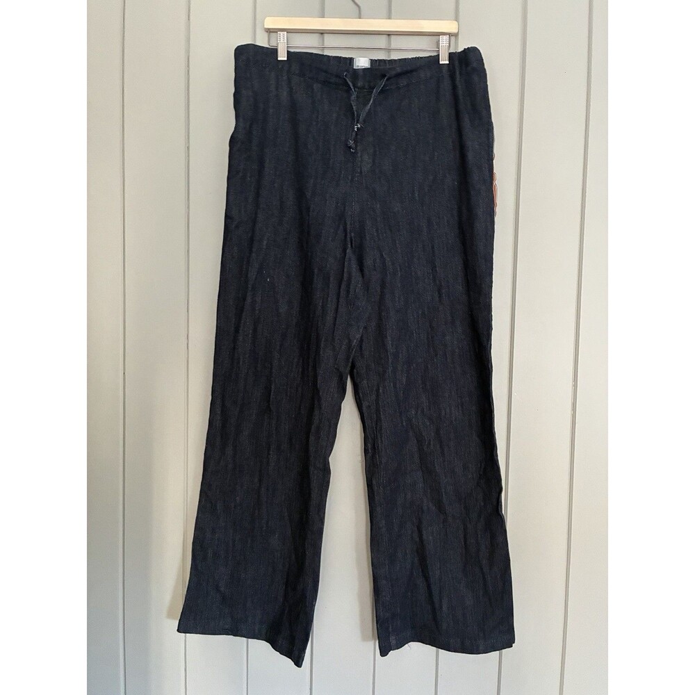Maeve Anthropologie Pull-On High Rise Wide-Leg Jeans Denim Track Pants XL